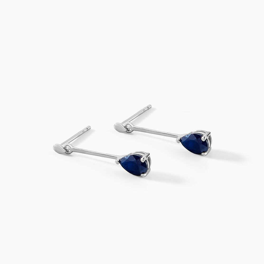 Boucles D'oreilles Pendantes Goutte Or Blanc Saphir - Pendantes Femme | Marc Orian