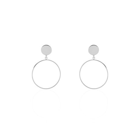 Boucles D'oreilles Pendantes Misao Argent Blanc - Créoles Femme | Marc Orian