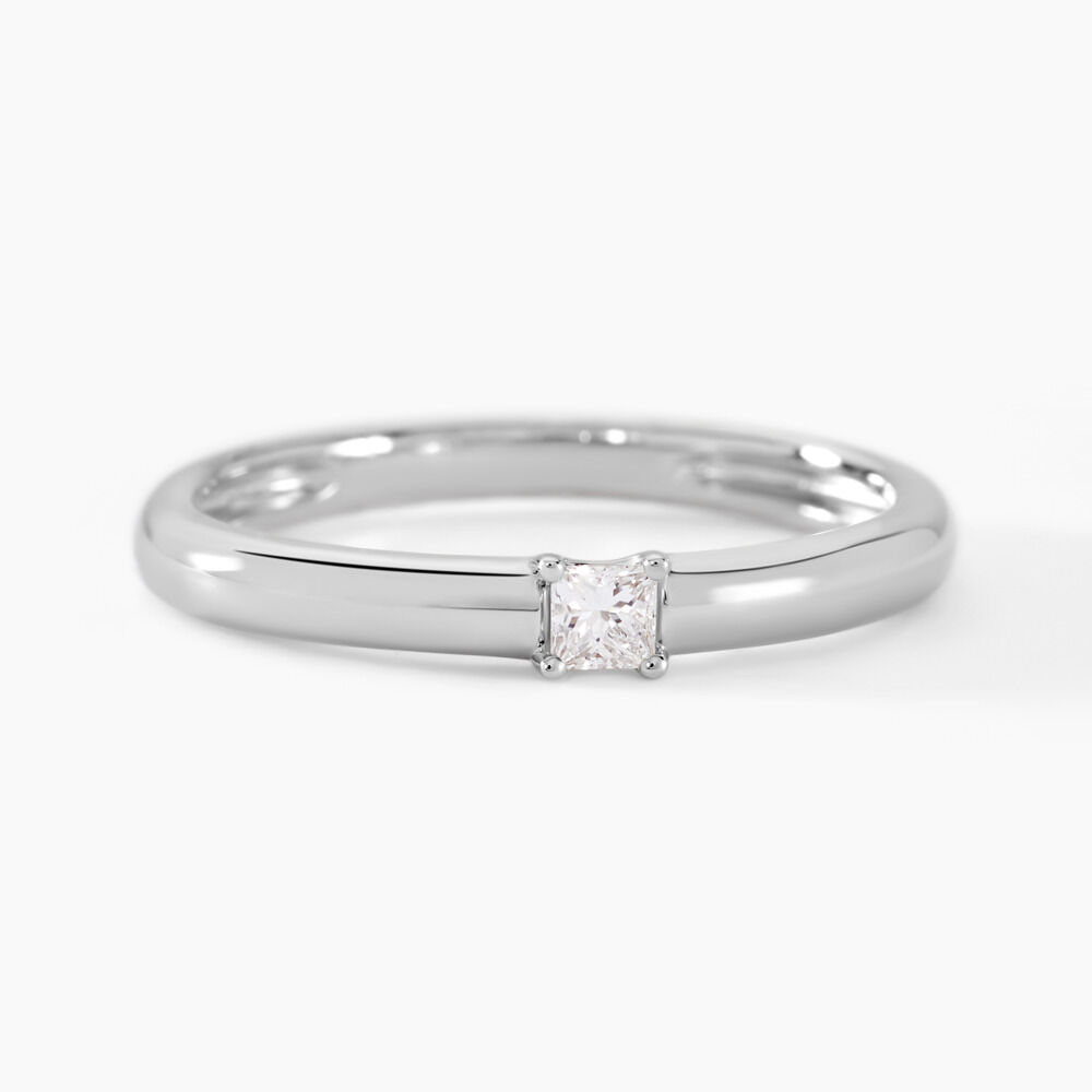 Bague Petula Argent Blanc Diamant Synth&eacute;tique - Solitaires Femme | Marc Orian