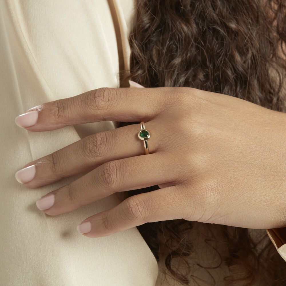 Bague Plaqué Or Leesa Pierre Synthétique - Bagues avec pierre Femme | Marc Orian