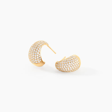 Cr&eacute;oles Shiny Bold Plaqu&eacute; Or Jaune Oxyde De Zirconium - Cr&eacute;oles Femme | Marc Orian