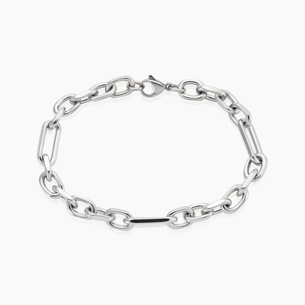Bracelet Maille Palerme Acier Blanc - Bracelets mailles Homme | Marc Orian