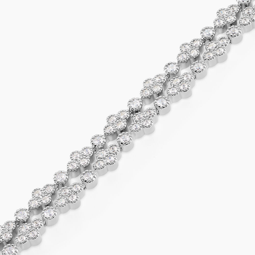 Bracelet Petales Argent Blanc Oxyde De Zirconium - Bracelets chaînes Femme | Marc Orian