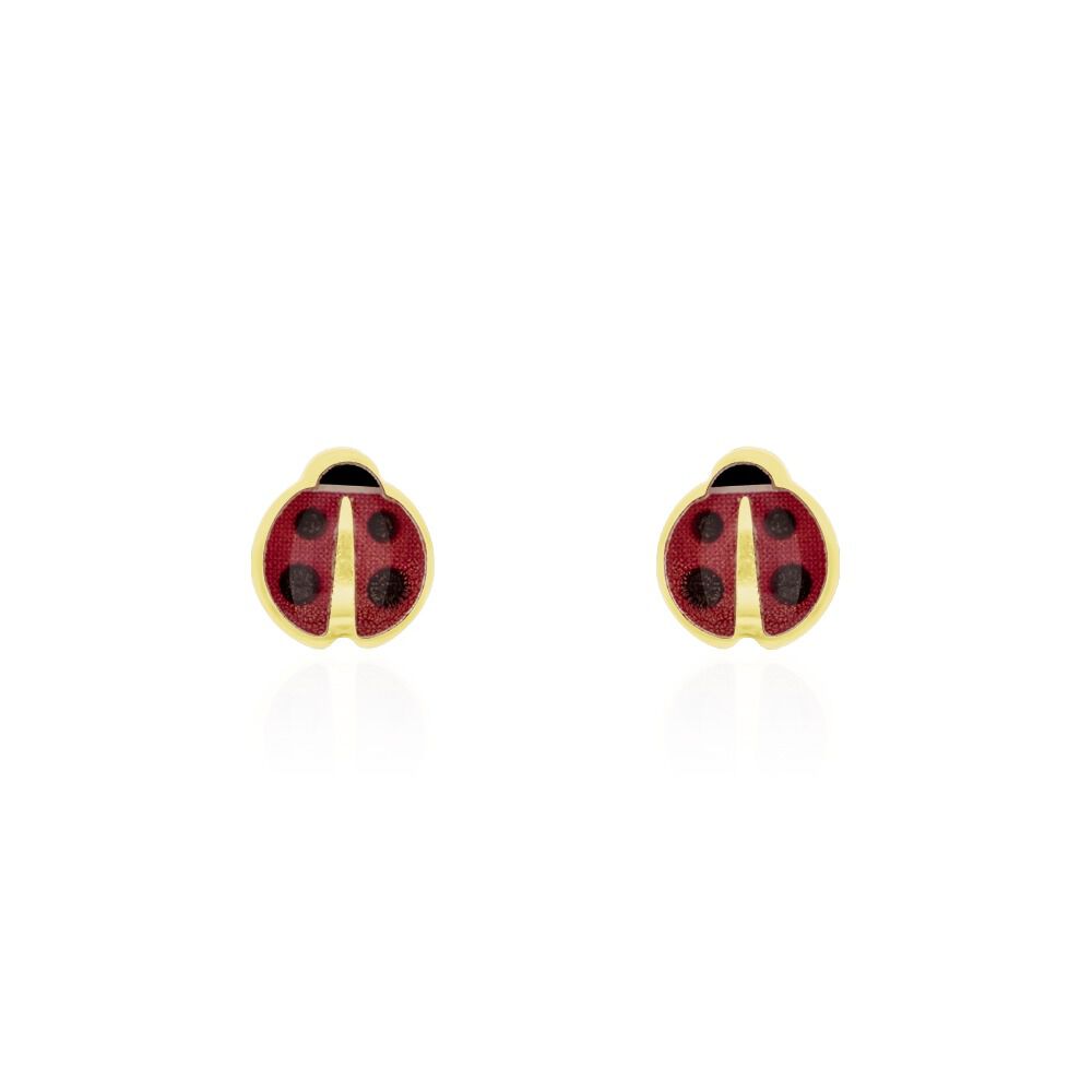 Boucles D'oreilles Puces Helidie Coccinelle Or Jaune - Puces Enfant | Marc Orian
