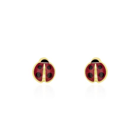 Boucles D'oreilles Puces Helidie Coccinelle Or Jaune - Puces Enfant | Marc Orian