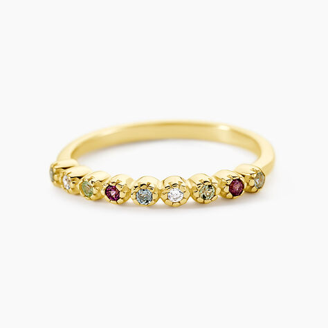Bague Poem Argent Jaune Oxyde De Zirconium P&eacute;ridot Rhodolite - Bijoux fantaisie Femme | Marc Orian