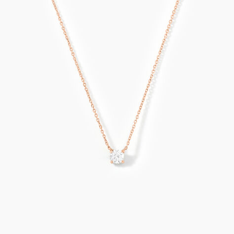 Collier Ponama Or Rose Oxyde De Zirconium - Colliers solitaires Femme | Marc Orian