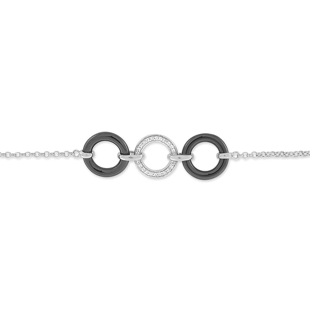 Bracelet Magalie Argent Blanc Céramique Et Oxyde De Zirconium - Bracelets chaînes Femme | Marc Orian
