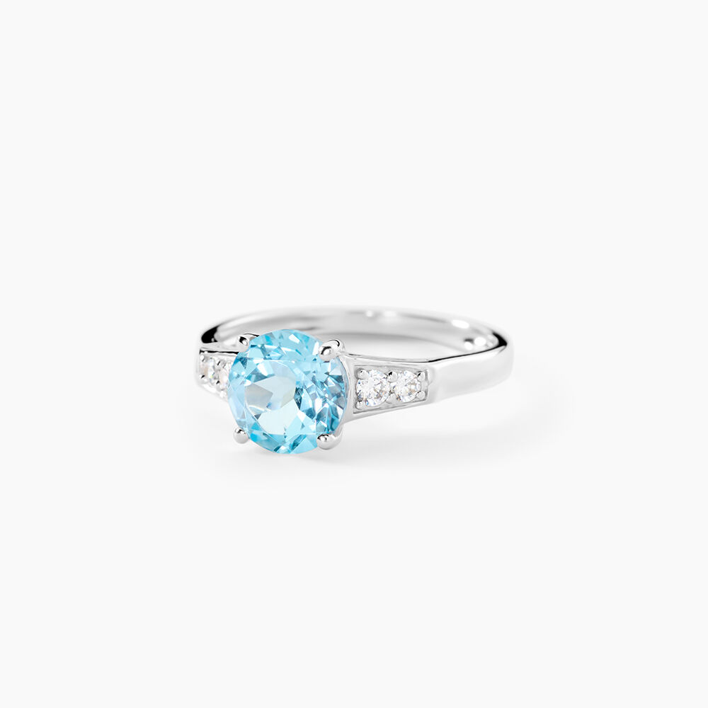 Bague Maysara Or Blanc Topaze Et Oxyde De Zirconium - Bagues pierres fines Femme | Marc Orian