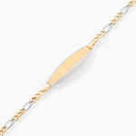 Bracelet Identit&eacute; Bartolomee Maille Alternee 1/3 Or Bicolore - Gourmettes Enfant | Marc Orian