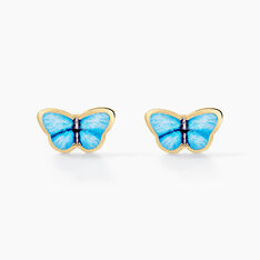 Boucles D'oreilles Puces Sulivia Papillon Or Jaune - Clous d'oreilles Enfant | Marc Orian