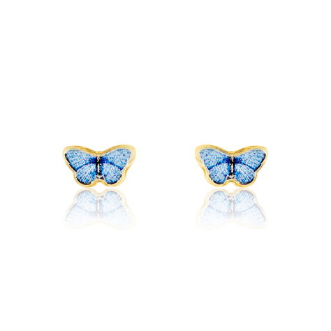 Boucles D'oreilles Puces Sulivia Papillon Or Jaune - Clous d'oreilles Enfant | Marc Orian