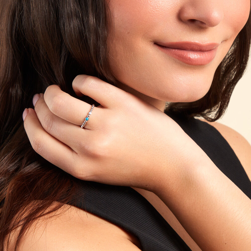 Bague Sorene Argent Blanc Turquoise Oxyde De Zirconium - Bagues de promesse Femme | Marc Orian
