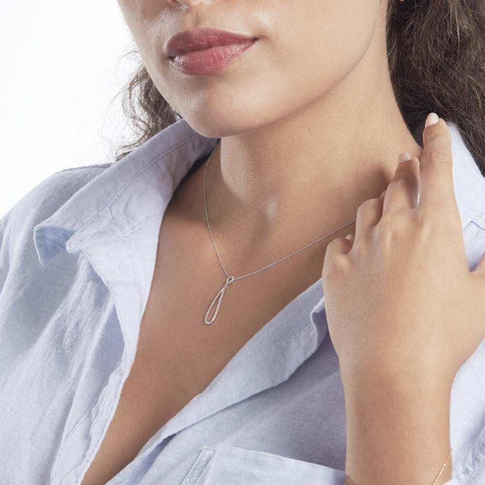 Collier Or Blanc Peregrina Diamants - Colliers avec pierres Femme | Marc Orian