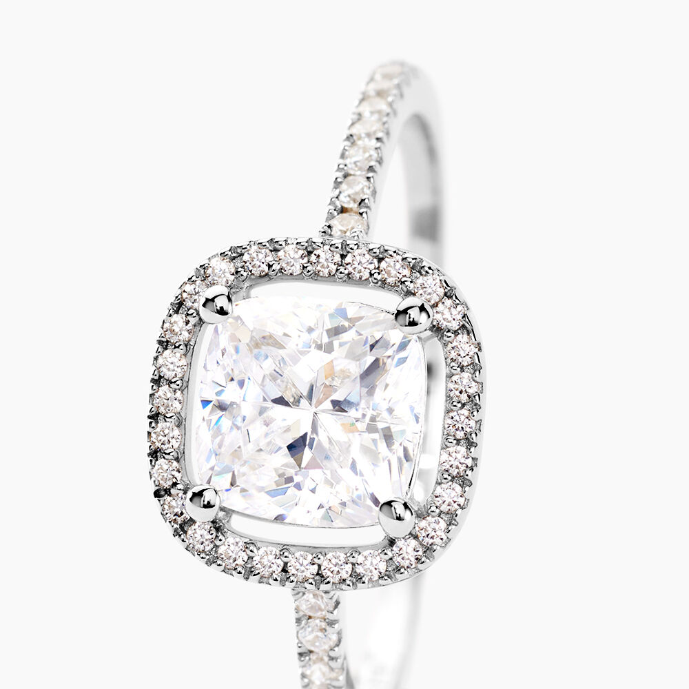 Bague Adrienne Or Blanc Oxyde De Zirconium - Solitaires Femme | Marc Orian