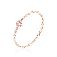 Bague Chaine Madalyn Argent Rose Oxyde De Zirconium