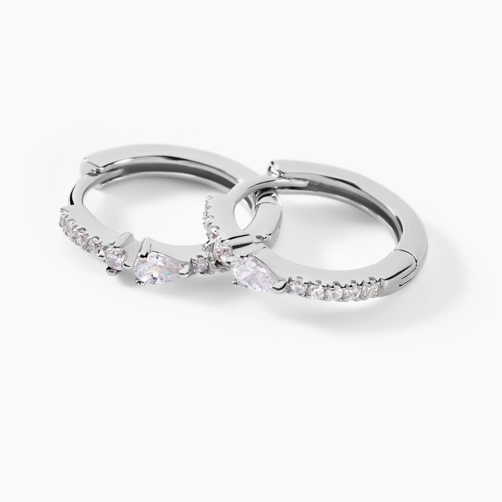 Cr&eacute;oles Hylda Argent Blanc Oxyde De Zirconium - Cr&eacute;oles Femme | Marc Orian