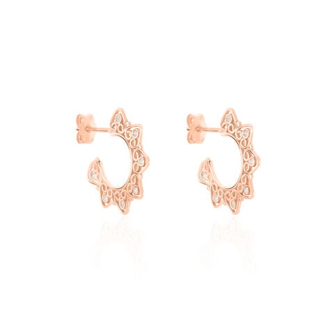 Créoles Avia Rondes Or Rose Oxyde De Zirconium - Créoles Femme | Marc Orian