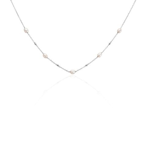 Collier Flawless Argent Blanc Perle De Culture - Colliers avec pierres Femme | Marc Orian