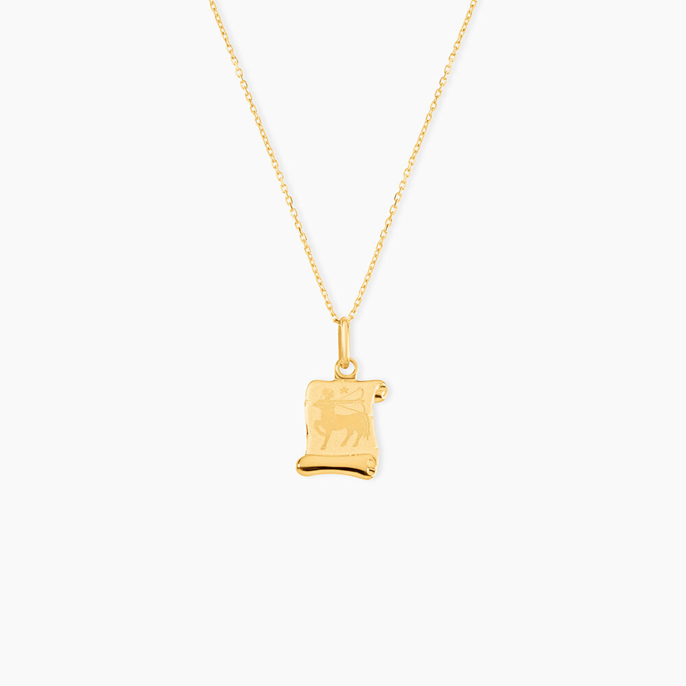 Pendentif Lamie Zodiaque Parchemin Or Jaune - Bijoux personnalis&eacute;s Famille | Marc Orian