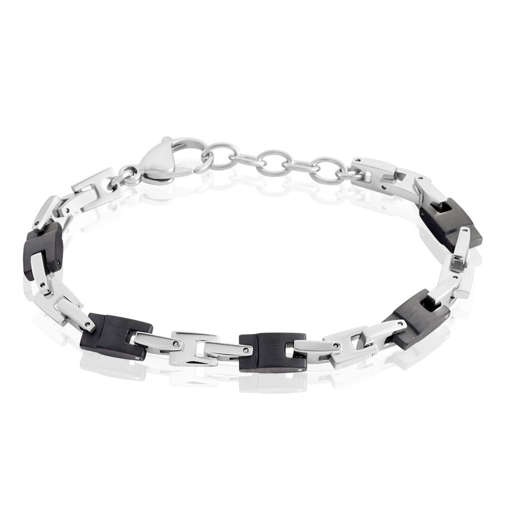 Bracelet Jourdan Homme Black Beal Acier Argente - Bracelets Homme | Marc Orian