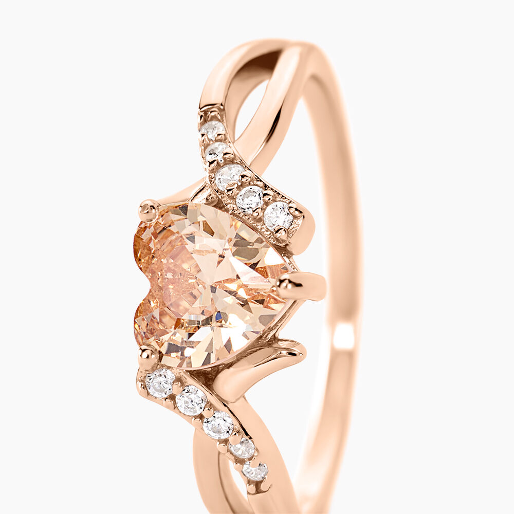 Bague Avalon Argent Rose Oxyde De Zirconium - Solitaires Femme | Marc Orian
