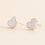 Boucles D'oreilles Puces Esperanza Argent Blanc Oxyde De Zirconium - Puces Femme | Marc Orian