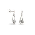 Boucles D'oreilles Pendantes Alexya Argent Perle D'imitation Et Oxyde - Pendantes Femme | Marc Orian