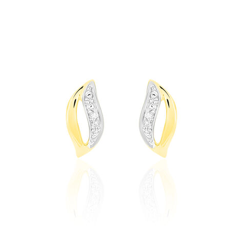 Boucles D'oreilles Puces Smeralda Or Jaune Diamant - Clous d'oreilles Femme | Marc Orian