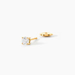 Boucles D'oreilles Puces 4 Griffes Or Jaune Diamant Synthetique - Puces Femme | Marc Orian