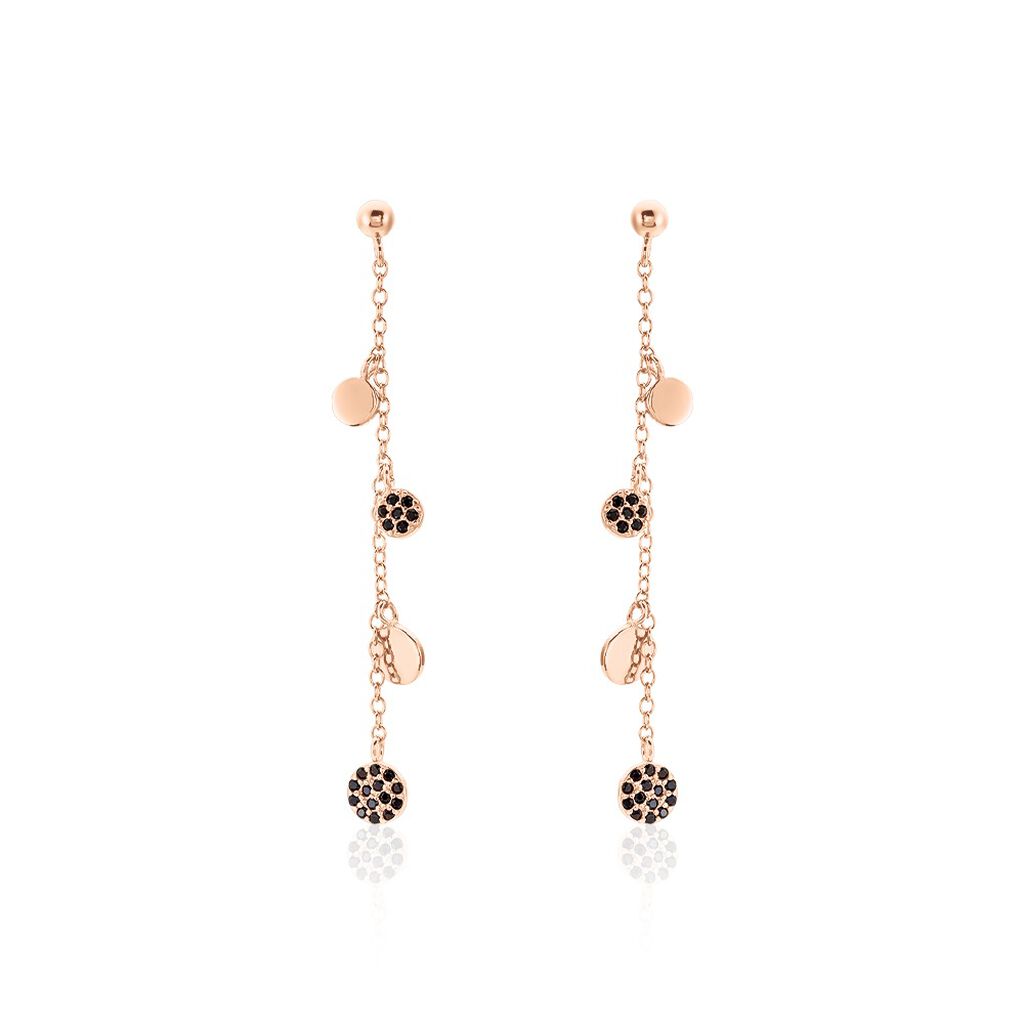 Boucles D'oreilles Pendantes Lorainne Argent Bicolore Oxyde - Pendantes Femme | Marc Orian