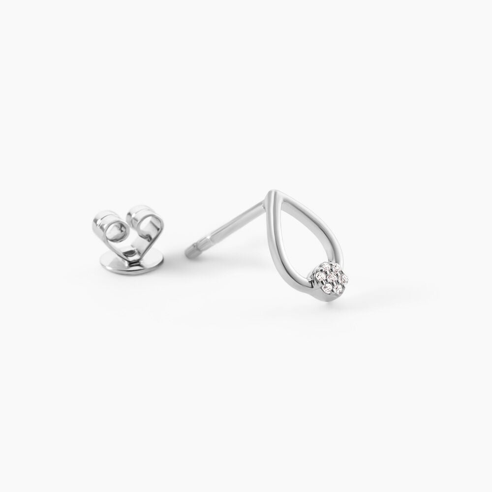 Boucles D'Oreilles Puces Cantara Argent Blanc Oxyde De Zirconium - Puces Femme | Marc Orian