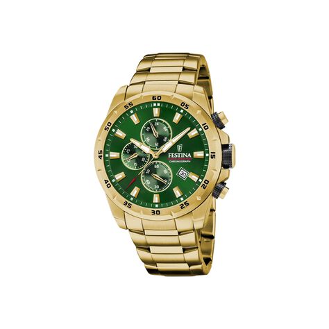 Montre Festina Timeless Chronograph Vert - Montres &eacute;tanches Homme | Marc Orian