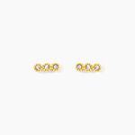 Boucles D'Oreilles Puces Sheima Acier Jaune Cristal - Puces Femme | Marc Orian