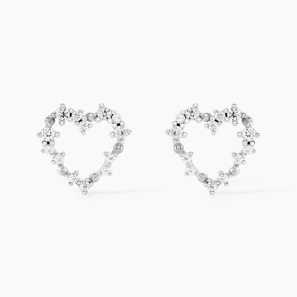 Boucles D'Oreilles Puces Cora Argent Blanc Oxyde De Zirconium - Puces Femme | Marc Orian