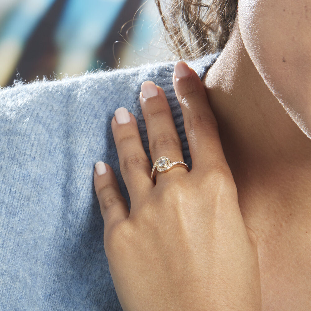 Bague Kampala Plaqué Or Oxydes De Zirconium - Solitaires Femme | Marc Orian