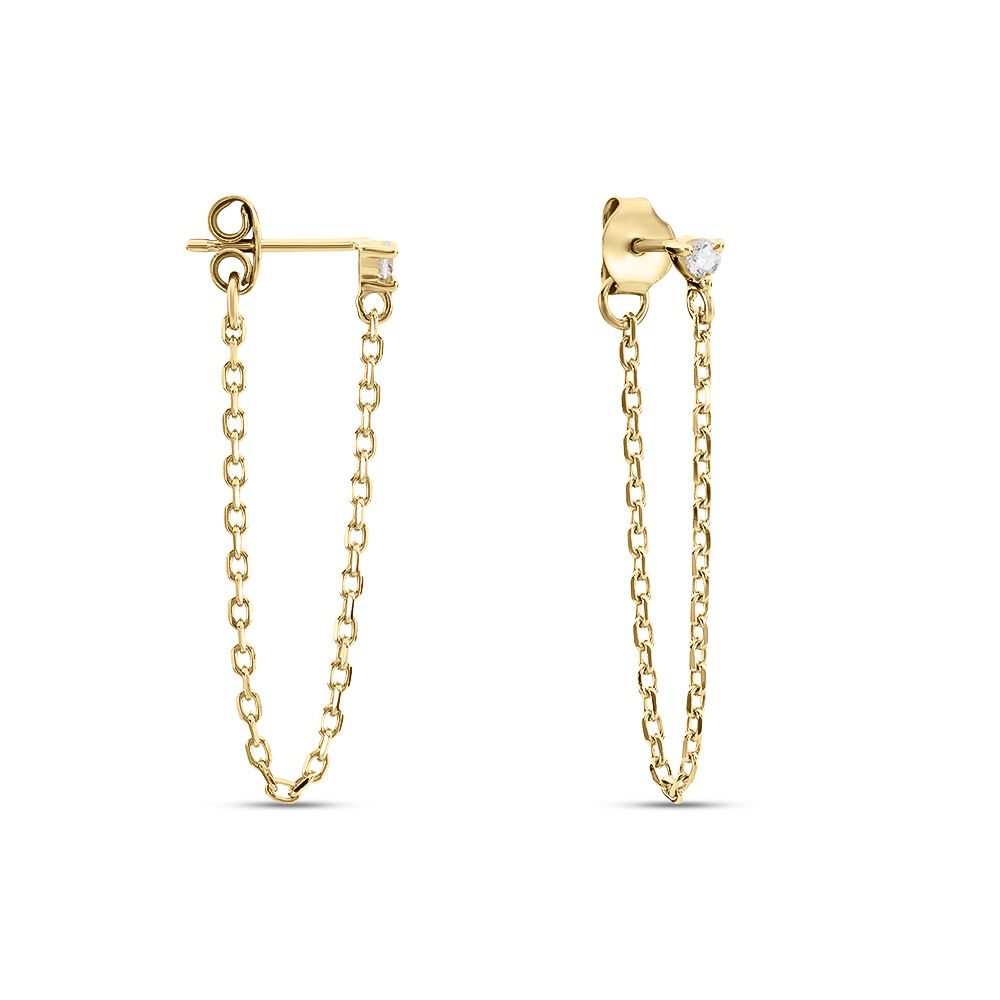 Boucles D'oreilles Pendantes Plaqué Or Lienard Oxydes De Zirconium - Pendantes Femme | Marc Orian