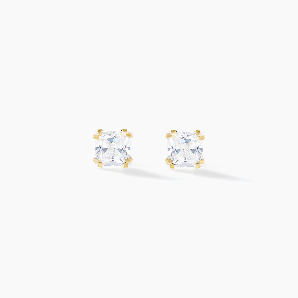 Boucles D'oreilles Puces Or Jaune Doreen Oxydes De Zirconium - Puces Famille | Marc Orian