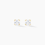 Boucles D'oreilles Puces Or Jaune Doreen Oxydes De Zirconium - Puces Famille | Marc Orian
