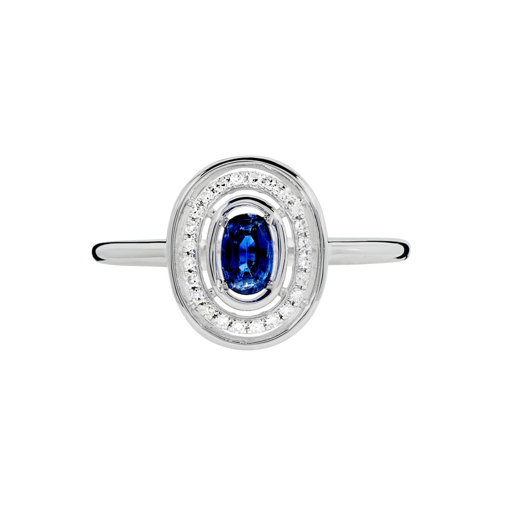 Bague Lina Or Blanc Saphir Et Diamant - Solitaires Femme | Marc Orian