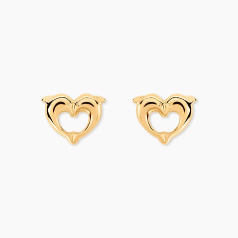 Boucles D'oreilles Puces Fulvie Double Dauphins Or Jaune - Puces Femme | Marc Orian