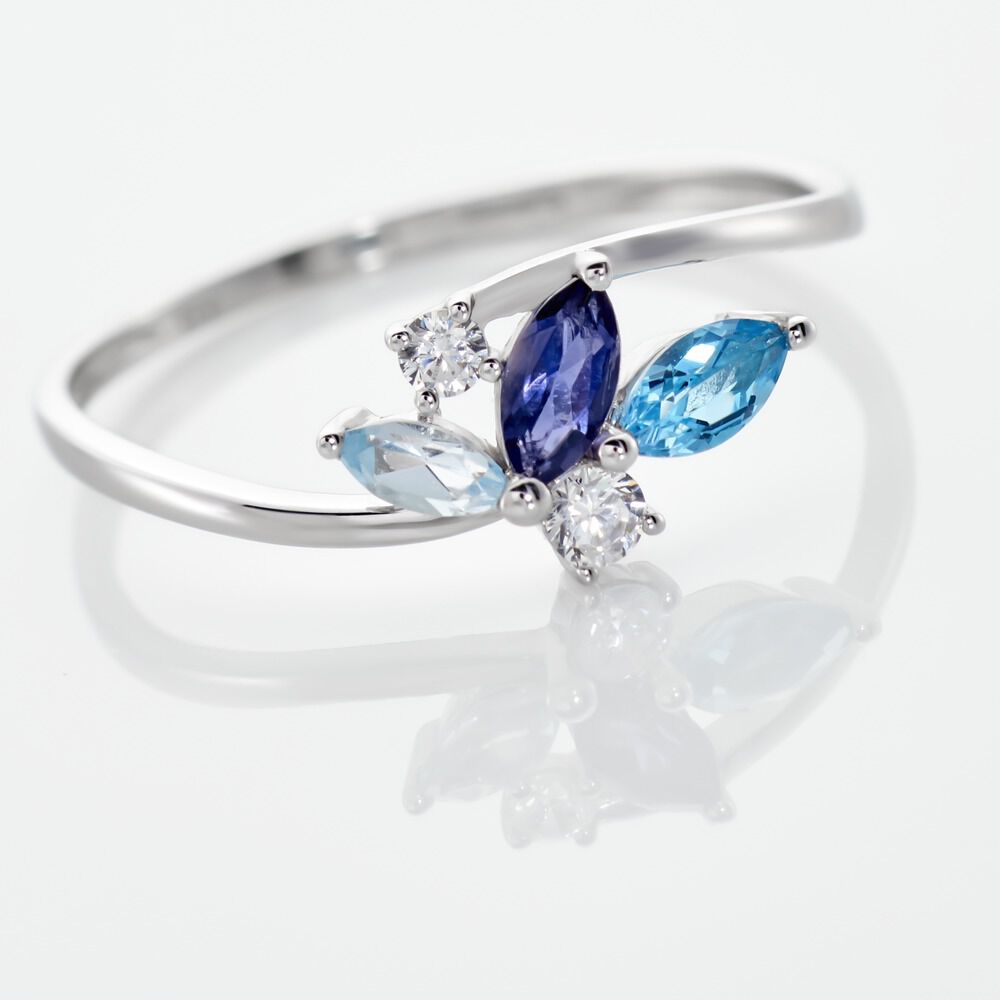 Bague Daurine Or Blanc Oxyde De Zirconium Iolite -  Femme | Marc Orian