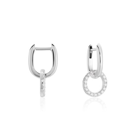 Créoles Riva Argent Blanc Oxyde De Zirconium - Créoles Femme | Marc Orian