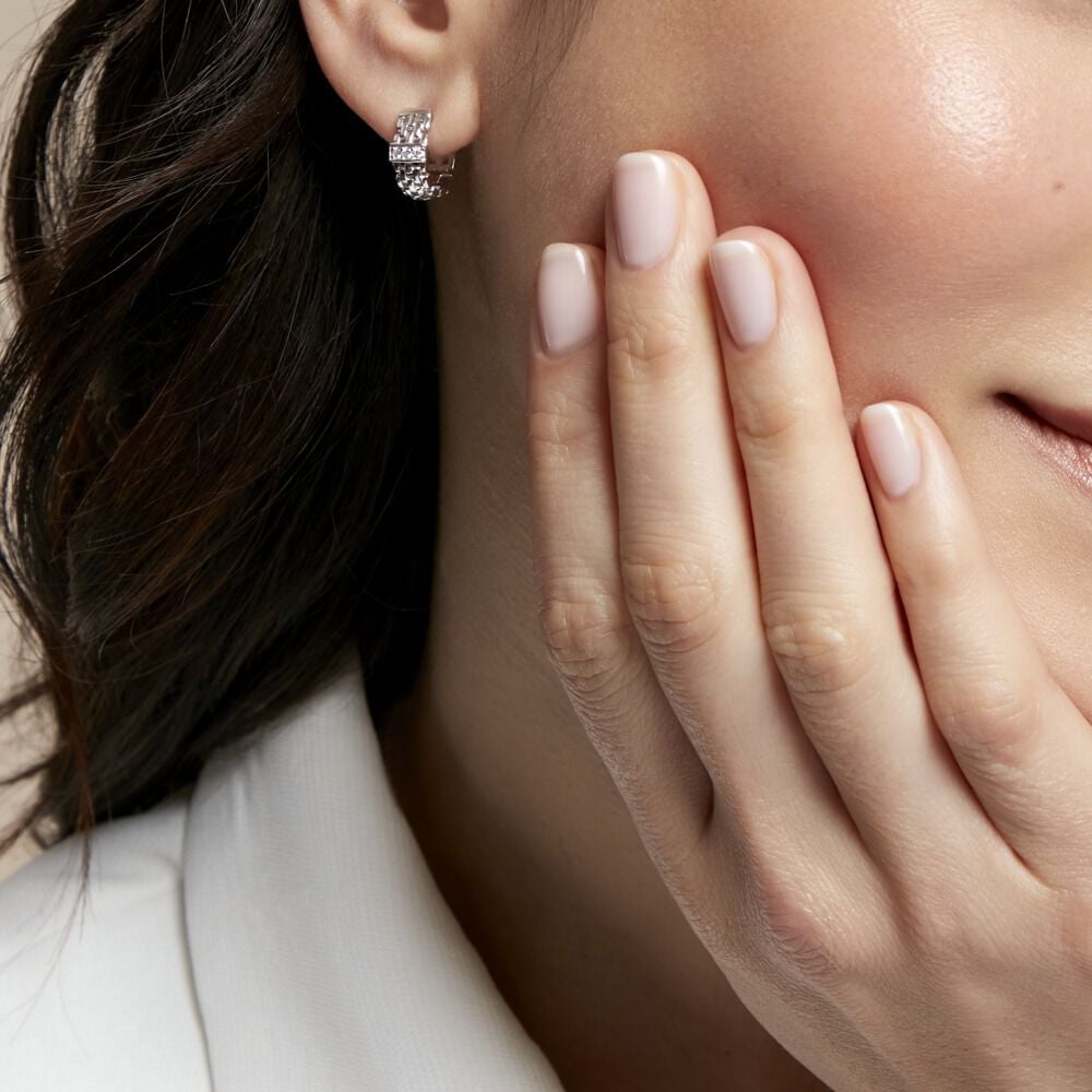 Créoles Lilibeth Argent Blanc Oxyde De Zirconium - Créoles Femme | Marc Orian