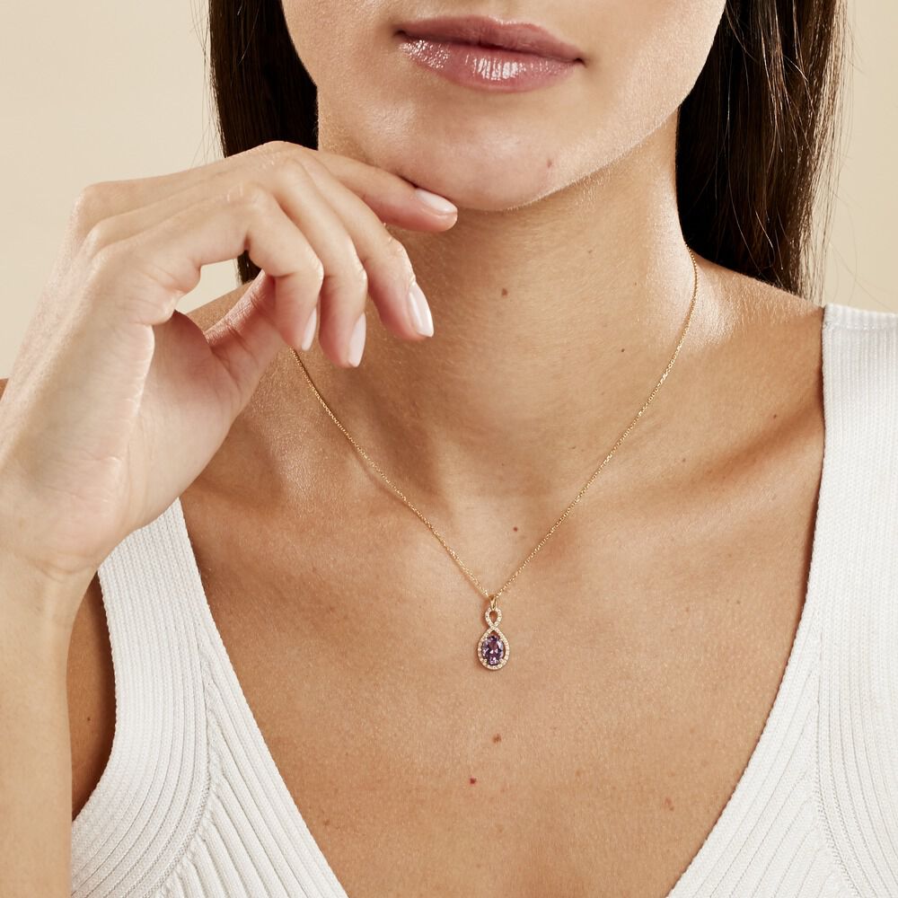 Collier Passion Or Jaune Amethyste Et Oxyde De Zirconium - Colliers avec pierres Femme | Marc Orian