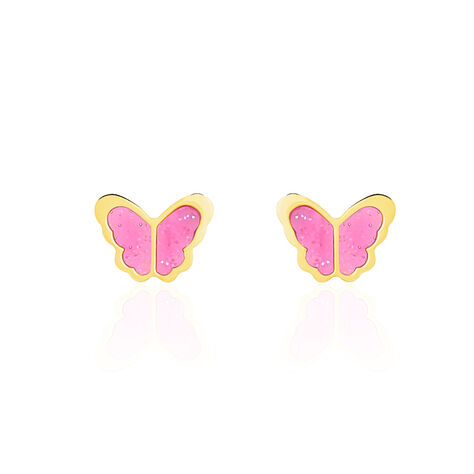 Boucles D'oreilles Puces Sibbie Papillon Or Jaune - Clous d'oreilles Enfant | Marc Orian