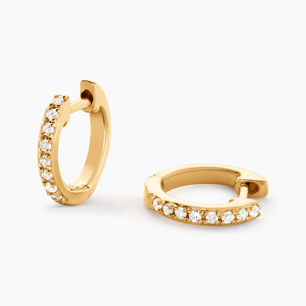 Mini Créoles Or Jaune Aryanna Diamants -  Femme | Marc Orian