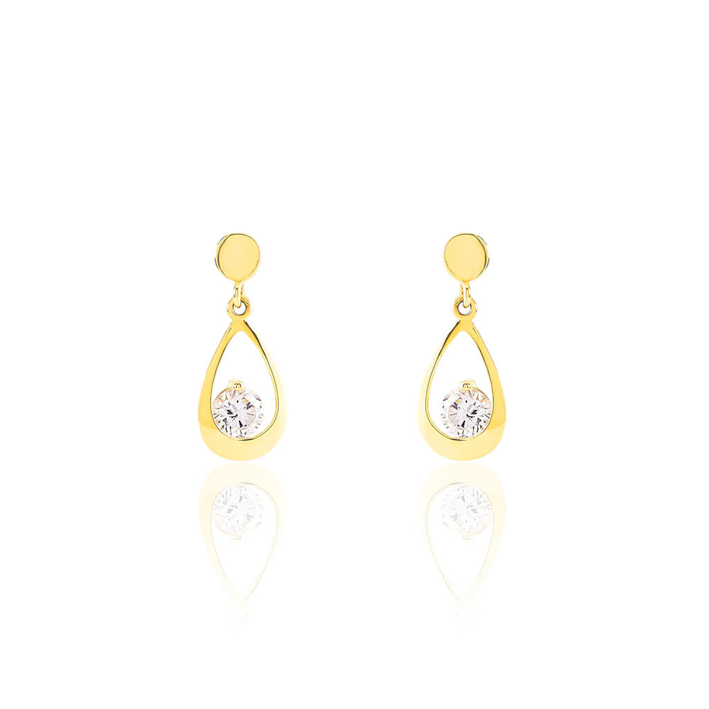 Boucles D'oreilles Pendantes Phaenna Or Jaune Oxyde De Zirconium - Pendantes Femme | Marc Orian