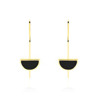 Boucles D'oreilles Pendantes Florica Or Jaune Onyx