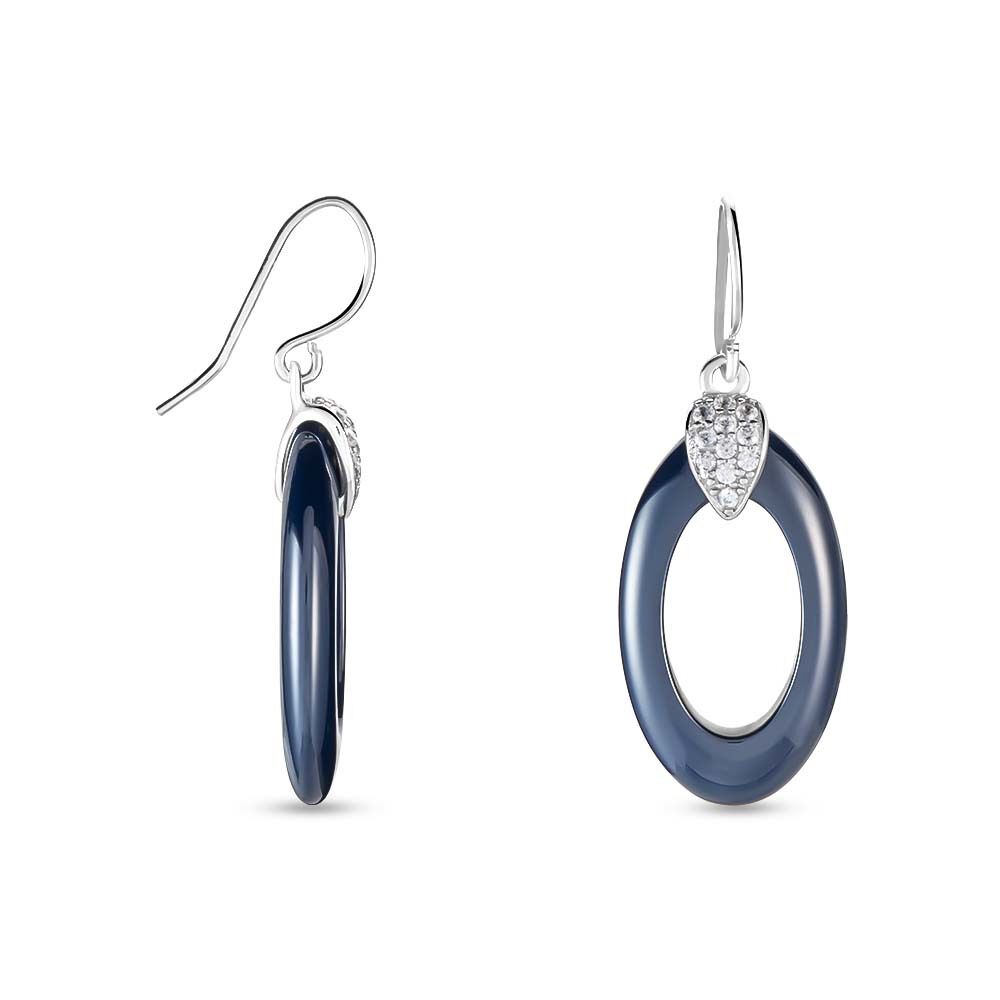 Boucles D'oreilles Pendantes Peer Argent Blanc Oxyde De Zirconium - Pendantes Femme | Marc Orian